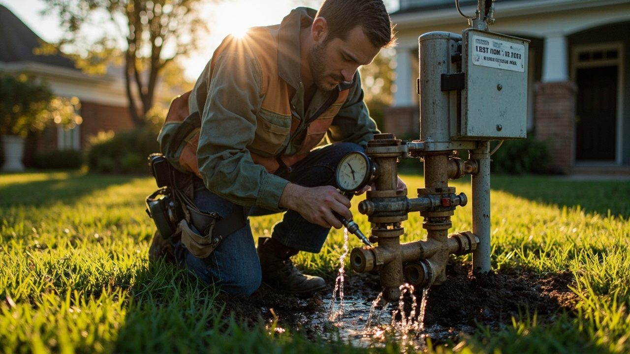 Backflow Prevention And Testing Team On The Job