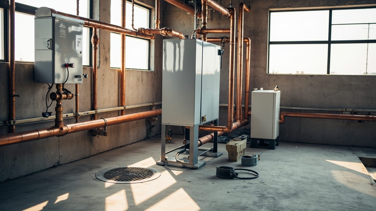 Commercial Water Heater Systems Skilled Hands At Work