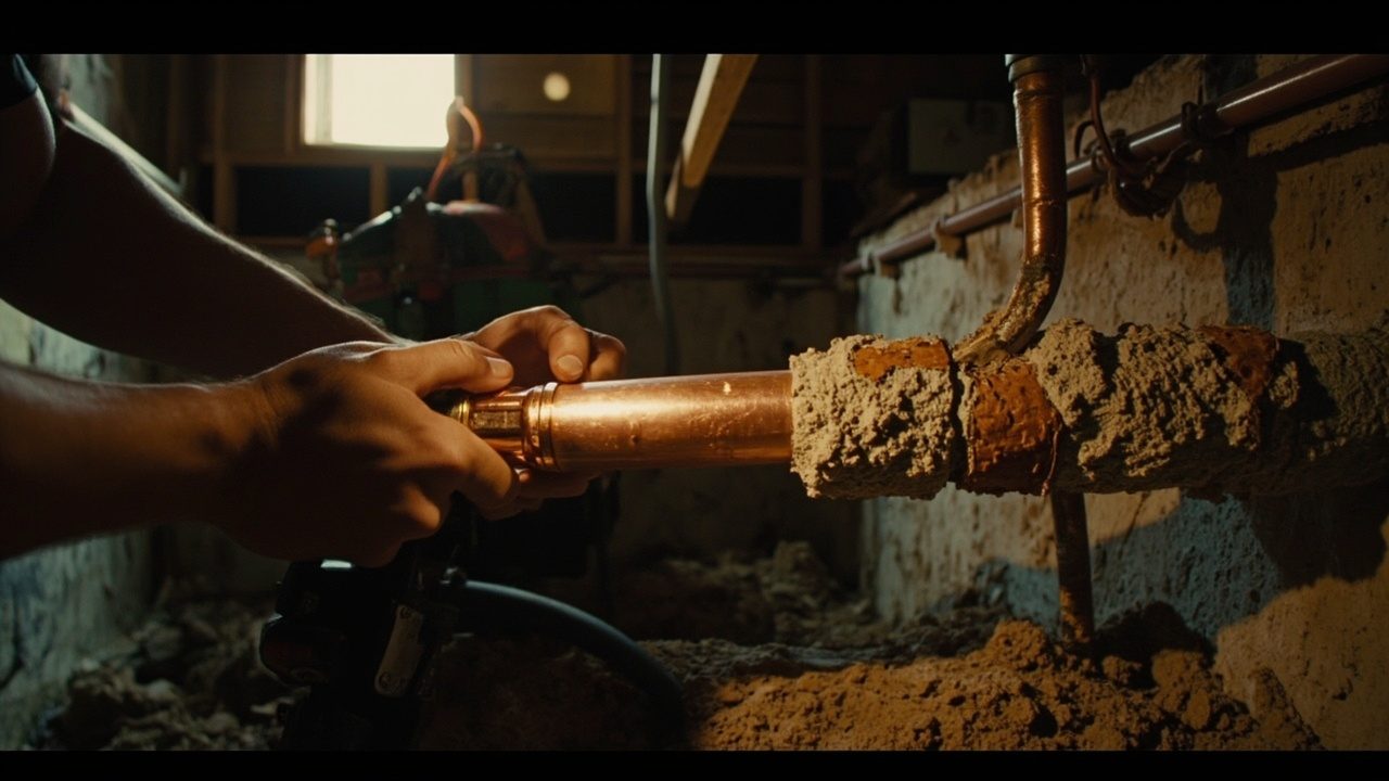 Discolored Or Rusty Water Skilled Hands At Work