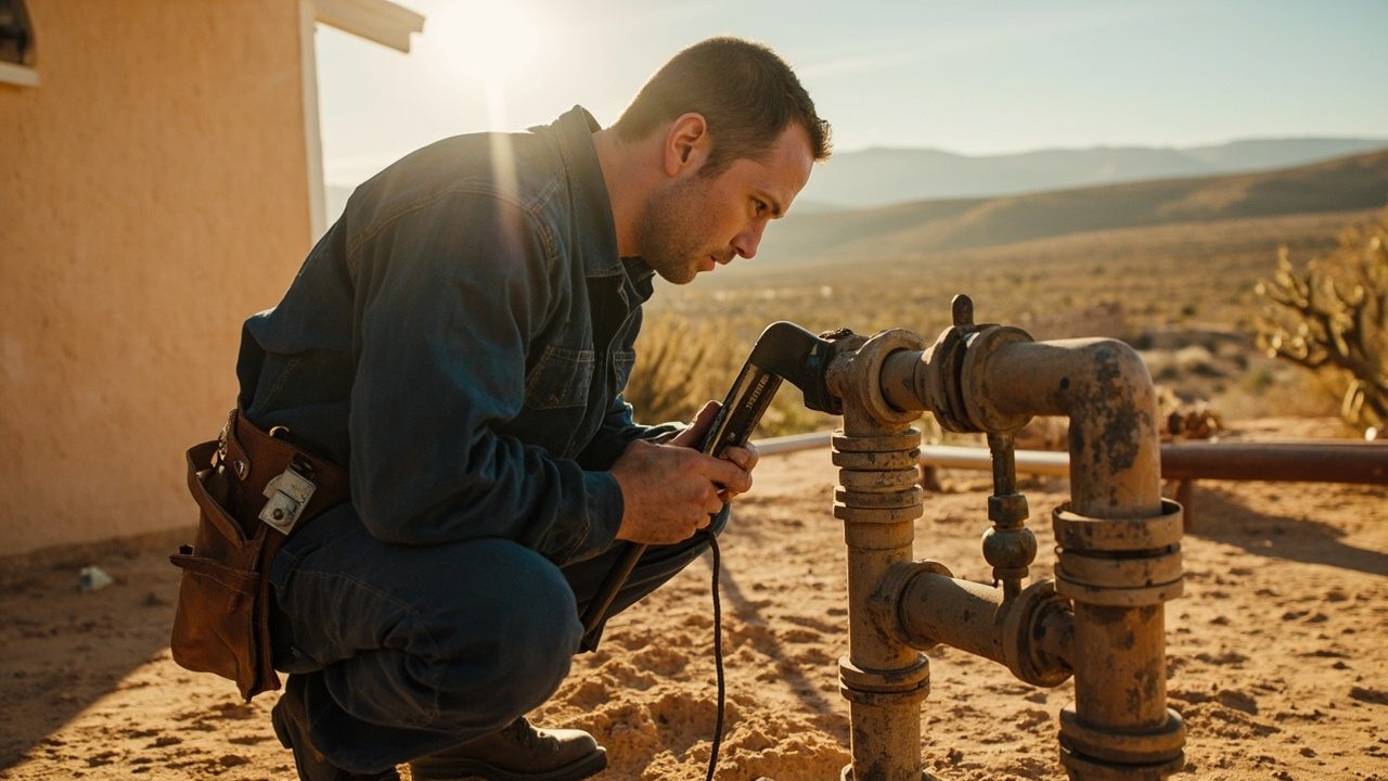Gas Line Repair And Installation Team On The Job