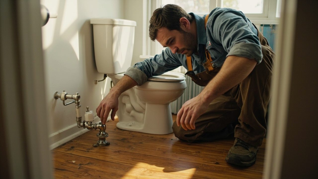 Overflowing Toilet Repair Team On The Job