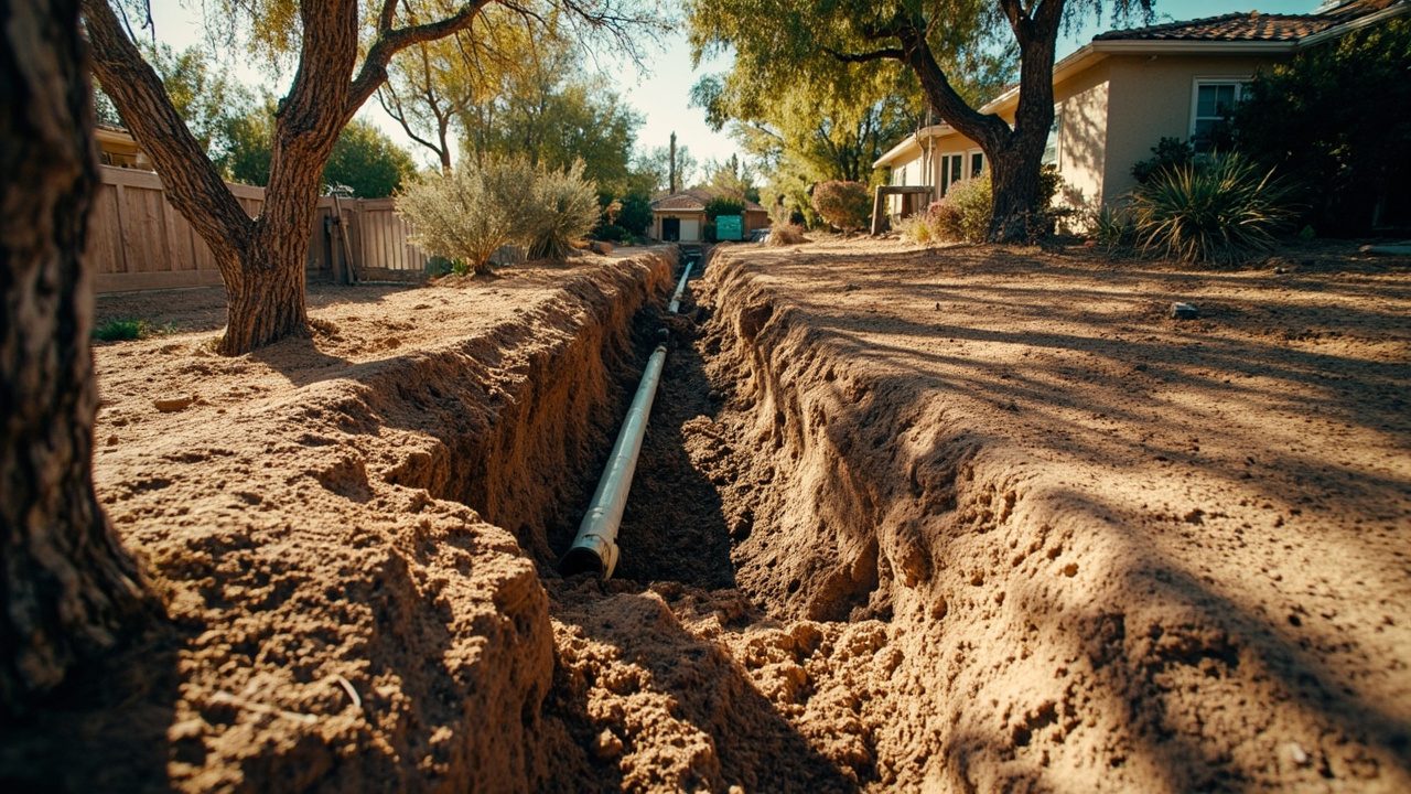 Sewer Line Repair And Replacement Precision Work Close Up