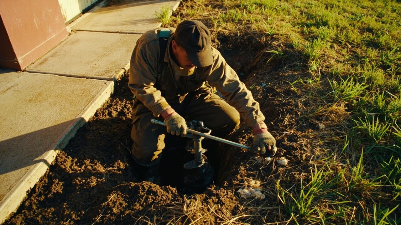 Wet Spots In Yard Team On The Job